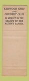 Matchbook Cover - Kenwood Country Club Cincinnati OH #2