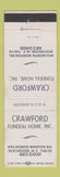 Matchbook Cover - Crawford Funeral Home Rochester NY