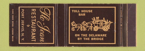 Matchbook Cover - Flo Jean Restaurant Port Jervis NY
