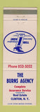 Matchbook Cover - The Burns Insurance Agency Clinton NY real estate
