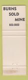Matchbook Cover - The Burns Insurance Agency Clinton NY real estate
