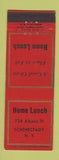 Matchbook Cover - Home Lunch Schenectady NY