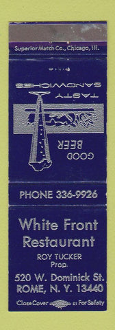 Matchbook Cover - White Front Restaurant Rome NY