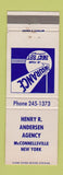 Matchbook Cover - Henry Anderson Insurance McConnellsville NY