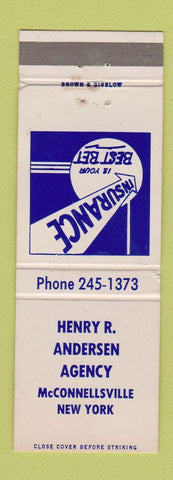 Matchbook Cover - Henry Anderson Insurance McConnellsville NY
