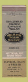 Matchbook Cover - Hartford Insurance Haylor Haun Freyer Syracuse NY