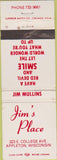 Matchbook Cover - Jim's Place Appleton WI wear