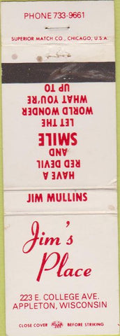Matchbook Cover - Jim's Place Appleton WI wear