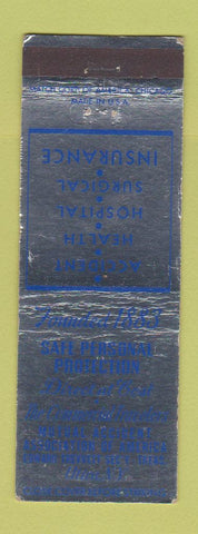 Matchbook Cover - Mutual Accident Insurance Utica NY