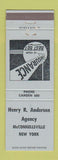 Matchbook Cover - Henry Anderson Insurance McConnellsville NY