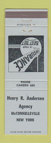 Matchbook Cover - Henry Anderson Insurance McConnellsville NY