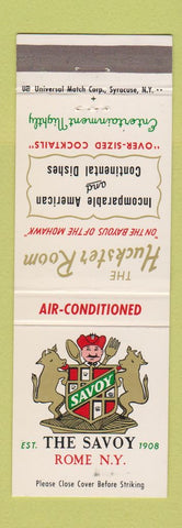 Matchbook Cover - The Savoy Restaurant Rome NY