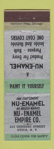 Matchbook Cover - Nu Enamel Paint Utica NY