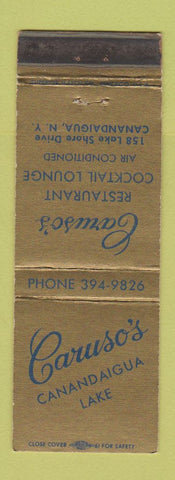Matchbook Cover - Caruso's Restaurant Canandaigua Lake NY WEAR