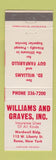 Matchbook Cover - Williams and Graves Insurance Rome NY