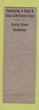 Matchbook Cover - Bob Adams Cocktail Bar Restaurant Dayton OH