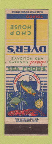Matchbook Cover - Dyer's Chop House Toledo OH