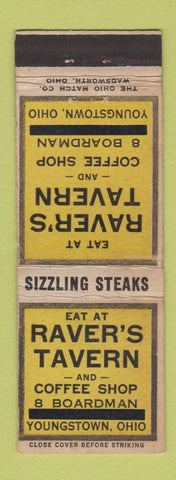 Matchbook Cover - Raver's Tavern Youngstown OH WEAR