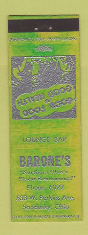 Matchbook Cover - Barone's Restaurant Sandusky OH
