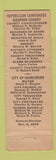 Matchbook Cover Huette Dowling District Attorney Election Harrisburg PA Dauphin