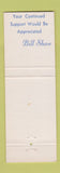 Matchbook Cover - William A Shaw Mayor Warren MI