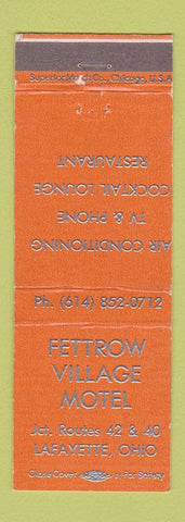 Matchbook Cover - Fettrow Village Motel Lafayette OH