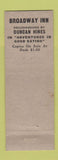 Matchbook Cover - Broadway Inn Genevea OH