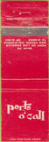 Matchbook Cover - Ports O'Call San Pedro CA WORN