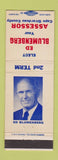 Matchbook Cover - Ed Blumenberg Assessor Election Cape Girardeau County MO
