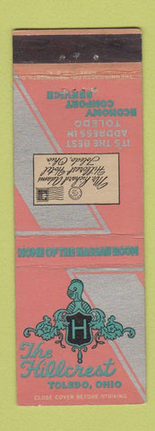 Matchbook Cover - The Hillcrest Hotel Toledo OH