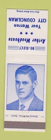 Matchbook Cover - Arthur Woodhouse City Council Election Warren MI #1
