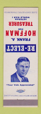 Matchbook Cover - Frank Hoffman Treasurer Election