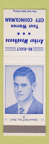 Matchbook Cover - Arthur Woodhouse City Council Election Warren MI #2