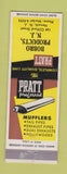 Matchbook Cover - Pratt Mufflers Bobro Newark NJ