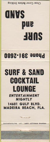 Matchbook Cover - Surf and Sand Madeira Beach FL