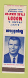 Matchbook Cover - Frank Moody State Senator Negaunee MI