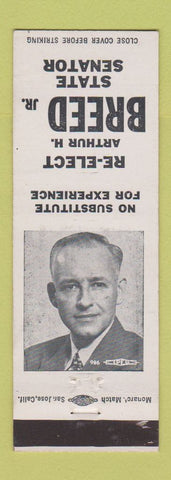 Matchbook Cover - Arthur Breed State Senator Election CA?