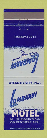 Matchbook Cover - Lombardy Motel Atlantic City NJ WEAR