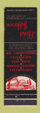 Matchbook Cover - Hotel Jefferson Atlantic City NJ CREASES