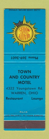 Matchbook Cover - Town and Country Motel Warren OH WEAR