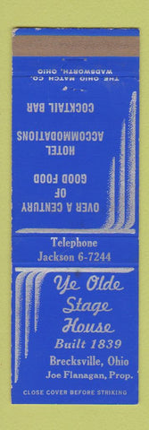 Matchbook Cover - Ye Olde Stage House Brecksville OH
