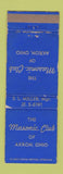 Matchbook Cover - Masonic Club Akron OH WORN