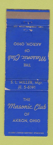 Matchbook Cover - Masonic Club Akron OH WORN