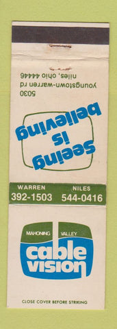 Matchbook Cover - Mahoning Valley Cable Vision Niles OH