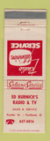 Matchbook Cover - Ed Burnick's Radio TV Cortland OH