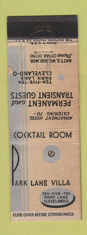 Matchbook Cover - Park Lane Villa Cleveland OH WEAR