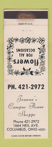 Matchbook Cover - Jeanne's Campus Flower Shoppe Columbus OH WEAR