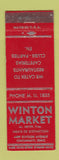 Matchbook Cover - Winton MARket Grocery Cincinnati OH