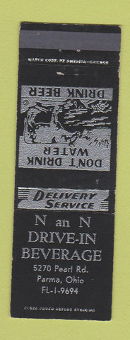 Matchbook Cover - N&N Drive In Beverage Parma OH liquor