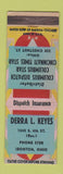 Matchbook Cover - Derra Keyes Inusrnac Ironton OH WEAR